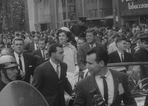 President and Mrs. Kennedy in a parade in New York in August 1960.