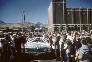 Senator John Kennedy campaigns in Pocatello, Idaho in October 1960.