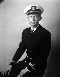 John F. Kennedy, age 24, was photographed in his Navy uniform.