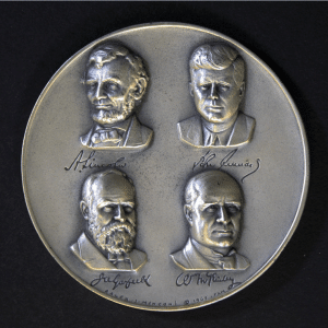 Medallion honoring four assassinated presidents